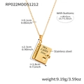 Collana a libro in acciaio placcato oro 18k con incisione My Little Star - Collana Oro-Stile Figlia