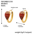 Détails des boucles d'oreilles goutte en or 18k avec zircons et spécifications de taille - Grand / Zircon Rouge
