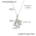 Silver stainless steel book locket necklace with Mein kleiner Stern engraving - Steel Necklace-German Daughter Style
