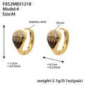 Créoles en acier inoxydable plaqué or 18k avec zircons en dégradé de goutte d'eau - Moyen / Zircon Noir