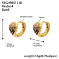 Boucles d'oreilles cœur chic en acier plaqué or 18k avec zircons clairs et noirs - Petit / Zircon Noir