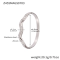 Silver stainless steel wave bangle with zircon inlay details and 0.7cm width dimensions - Wave Inlaid Rhinestone Style (Z455-Steel Zirconia Bangle)