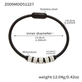 Details zum Magnetverschluss und den Kristallringen am schwarzen Edelstahlarmband - Schwarzer Armreif (Z009)