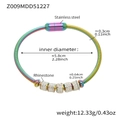Maßangaben für das regenbogenfarbene Edelstahl-Armband mit funkelnden Strassperlen - Irisierender Armreif (Z009)