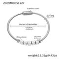 Silbernes Edelstahl Schlangenarmband mit funkelnden Strassperlen und Magnetverschluss - Silberfarbener Armreif (Z009)