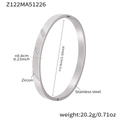 Silbernes Edelstahl-Kronenarmband mit Zirkonia, 5,9 cm Innendurchmesser und 0,6 cm Breite - Schlichter Zirkonia-Stil in Stahlfarbe (Z122-Stahlfarbenes Zirkonia-Armband)