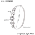 Pulsera de estrella en acero inoxidable plateado con circón y diseño geométrico - Estilo Estrella(Z501) / Color acero