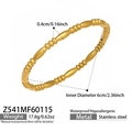 Detailansicht des vergoldeten Edelstahlarmbands mit Abmessungen und Materialangaben - Perlenspleißen (Z541) / Gold