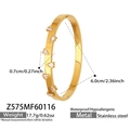 Detailed view of 18k gold plated bangle with water drop cubic zirconia stones - Water Drop Zirconia Bangle / Gold Style (Z575)