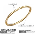 Detaillierte Größenangaben des 18k vergoldeten Edelstahl-Armreifs mit Emaille-Design - Weißes Emaille (Z550) / Gold Weiß