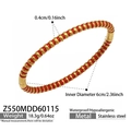 Detaillierte Größentabelle für gestreiften Armreif aus Edelstahl mit roter Emaille - Rotes Emaille (Z550) / Gold Rot