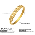 Détails techniques du bracelet géométrique en acier inoxydable plaqué or 18k - Style Creux Entrelacé Chaîne (Z438) / Or
