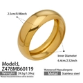 Vista detallada que muestra dimensiones y peso del brazalete ancho de acero inoxidable dorado - L Dorado (25mm de Ancho)