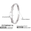 Silver stainless steel teardrop zircon bracelet with 6cm inner diameter and 0.7cm width - Water Drop Zirconia Bangle / Steel Style (Z575)