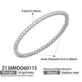 Silver stainless steel beaded bracelet with 6cm inner diameter and waterproof design - Beaded Pattern Bangle (Z138) / Steel