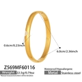 Dettaglio del diametro interno di 6,0 cm e larghezza di 0,6 cm del bracciale in oro e zirconi - Z569-Bracciale Oro