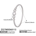 Silbernes Edelstahl-Perlenarmband mit Zirkon-Inlay zeichnet sich durch Wasserfestigkeit aus - Silber Armreif (Z527)