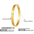 Dettaglio del bracciale in acciaio inossidabile dorato con diametro 6cm e peso 21,5g - Z483-Oro Bracciale Rigido