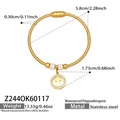 Detail of gold snake chain bracelet with zircon cross pendant and magnetic clasp - Z244-Gold Bangle