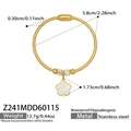Dettaglio del bracciale a catena serpente in acciaio placcato oro 18k con ciondolo fiore - Stile Ciondolo a Fiore (Z241-Oro Bracciale)