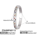 Silbernes Edelstahl-Armband mit buntem Zirkon-Wabendesign und 18 Karat Goldbeschichtung - Silber Armreif (Z564)