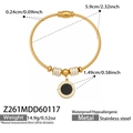 Detailed view of a gold-plated twisted bangle with dimensions and zircon pendant - Z261-Gold Bangle