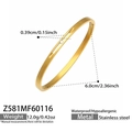 Detail view of 18k gold plated stainless steel bracelet with dimensions and weight specs - Minimalist Single Stone Style (Z581) / Gold