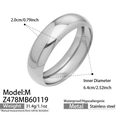Brazalete de acero inoxidable plateado pulido con propiedades impermeables y antialérgicas - M Plateado (20mm de Ancho)