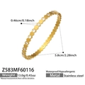 Detailaufnahme des vergoldeten Waben-Armbands mit Zirkonia und Maßangaben - Waben Sechseck Stil (Z583) / Gold