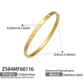 Detailansicht eines 18k vergoldeten Edelstahlarmreifs mit eingelegten Zirkonia-Steinen - Mehrstein-Kreisstil (Z584) / Gold