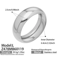 Anillo ancho de acero inoxidable plateado pulido, impermeable y con acabado hipoalergénico - L Plateado (25mm de Ancho)