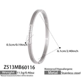 Bracciale a onde in acciaio inossidabile argento con zirconi e larghezza di 0,5 cm - Z513-Color Acciaio Bracciale Rigido