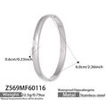 Bracciale a cuore in acciaio inossidabile argento lucido con diamanti, 6 cm - Z569-Bracciale Colore Acciaio