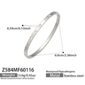 Edelstahl-Armreif mit 18k Vergoldung und Zirkonia-Steinen im Durchmesser von 6,0 cm - Mehrstein-Kreisstil (Z584) / Silber