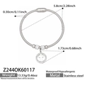 Silver stainless steel snake chain bracelet with sparkling cross pendant detail - Z244-Steel Bangle
