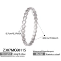 Silver color stainless steel interlocking heart link bracelet in a minimalist style - Connected Hearts Style (Z387-Steel Color)