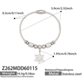 Bracciale rigido in acciaio inossidabile argento con pendente a stella di cristallo - Stile Ciondolo Esagramma (Z262-Color Acciaio Bracciale)