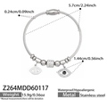 Silver stainless steel cable bangle with evil eye charm and magnetic clasp - Z264-Steel Bangle
