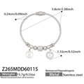 Bracciale a cavo in acciaio inox argento con ciondoli infinito, zirconi e misure precise - Stile Ciondolo Infinito (Z265-Color Acciaio Bracciale)