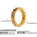 Detail of 18k gold plated ring with triangular zircon inlay and 0.5cm width dimensions - US 6 / Gold Multicolor Zircon