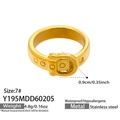 Macro shot of 7# golden stainless steel belt buckle ring with 0.9cm width details - US 7 / Belt Buckle Style (Y195) / Gold