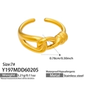 Macro detail of waterproof gold knot ring showing 0.78cm width and 3.21g weight - US 7 / Knot Entwined Style (Y197) / Gold