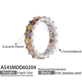 Multi-color triangle zircon eternity ring in 18k gold plated stainless steel - US 6 / Steel Multicolor Zircon