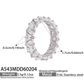 Anello eternity con finitura argento e zirconi triangolari in acciaio inossidabile 316L - Argento Zircone Bianco