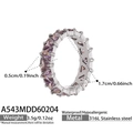 Anello in acciaio inossidabile 316L con zirconi viola e diametro di 1,7 cm - Acciaio Viola Zirconia
