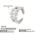 Silver stainless steel lattice ring with waterproof and hypoallergenic features - US 7