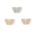 Charm a farfalla scintillante per bracciali da 10mm in argento, oro e oro rosa - Stile Farfalla con Strass / Oro rosa