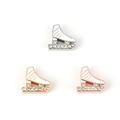 Ciondoli pattini da ghiaccio in argento, oro e oro rosa con smalto e strass - Stile Forma Pattino da Ghiaccio / Oro rosa