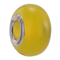 Translucent yellow cat eye bead with S925 sterling silver core for DIY jewelry - Yellow