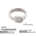 Silver stainless steel belt buckle open ring with waterproof and hypoallergenic features - US 7 / Belt Buckle Style (Y195) / Steel